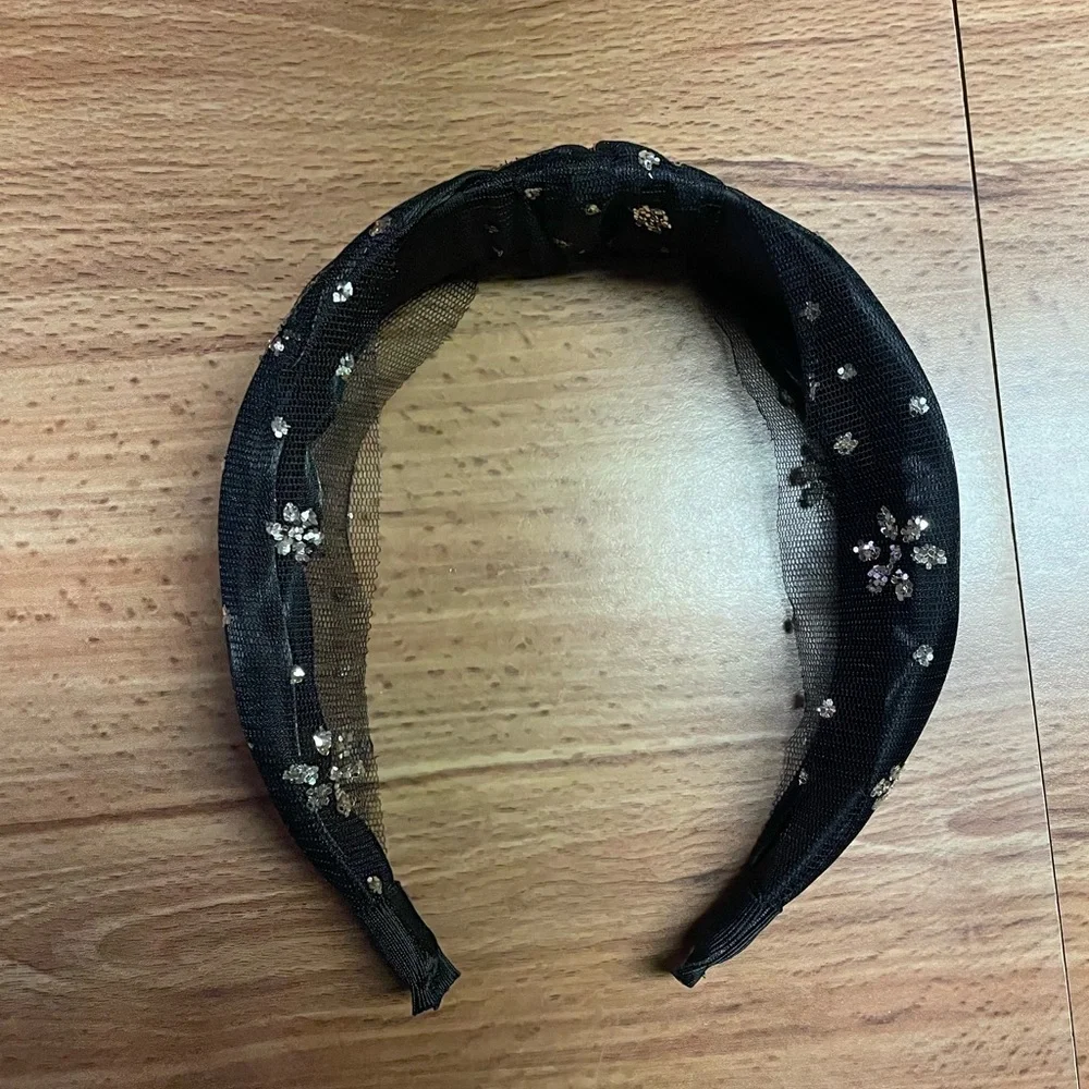 Black Tulle Knot headband
